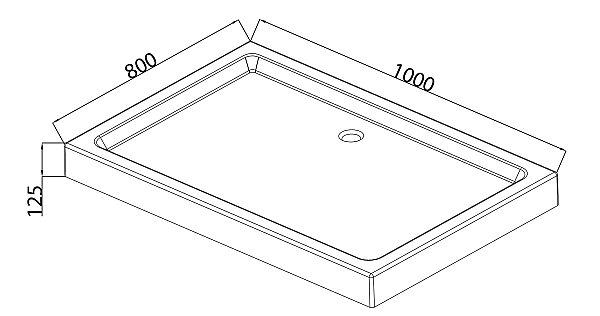 Душовий піддон з сифоном прямокутний MIXXUS HARD ST01-100x80x13 діаметр зливу 52 мм (MI6918) - Фото - 2
