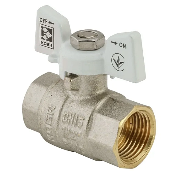 Кран кульовий KOER 1/2" ГГМ (KR.217.W) білий (KR0177)