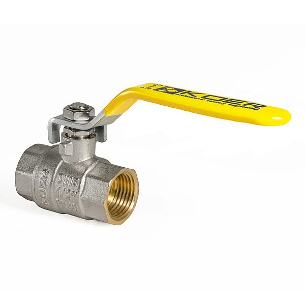 Кран кульовий KOER KR.214.G - 1/2" FF ГГВ YELLOW, ручка "важіль" жовта (KR0123) - Фото - 4