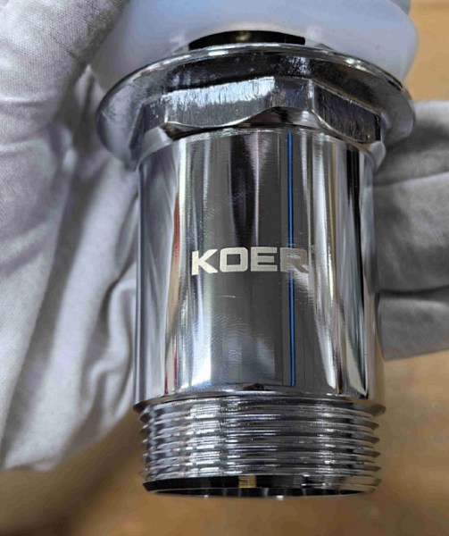 Донний клапан для раковини з переливом KOER PW-07-11 автоматичний (Click-Clack) (Біла керамічна накладка) 1 1/4'' (KR5784) - Фото - 18