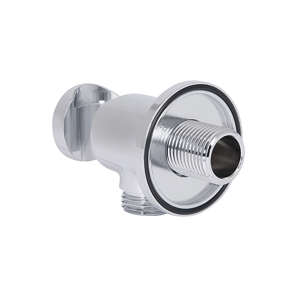 Подключение с держателем для шланга Qtap Spojeni округлое QTCRMBH030 Chrome - Фото - 3