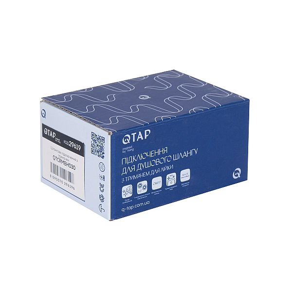 Подключение с держателем для шланга Qtap Spojeni округлое QTCRMBH030 Chrome - Фото - 5