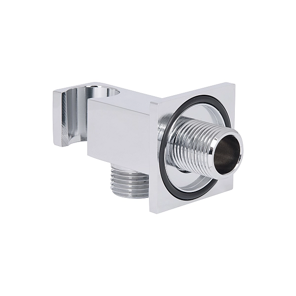 Підключення з тримачем для шланга Qtap Spojeni прямоугольне QTCRMBH130 Chrome (Fixsit) - Фото - 3