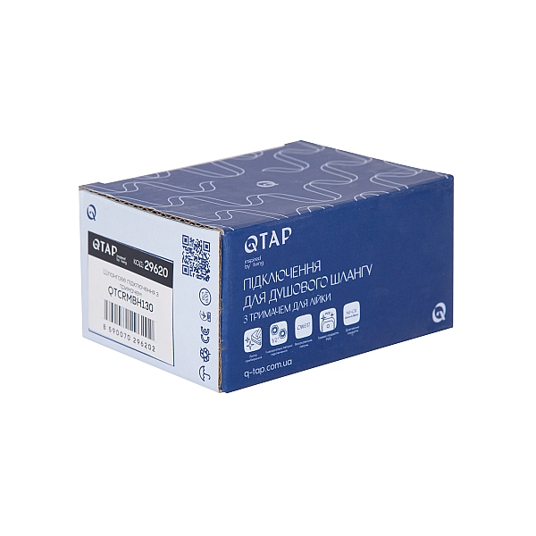 Підключення з тримачем для шланга Qtap Spojeni прямоугольне QTCRMBH130 Chrome (Fixsit) - Фото - 5