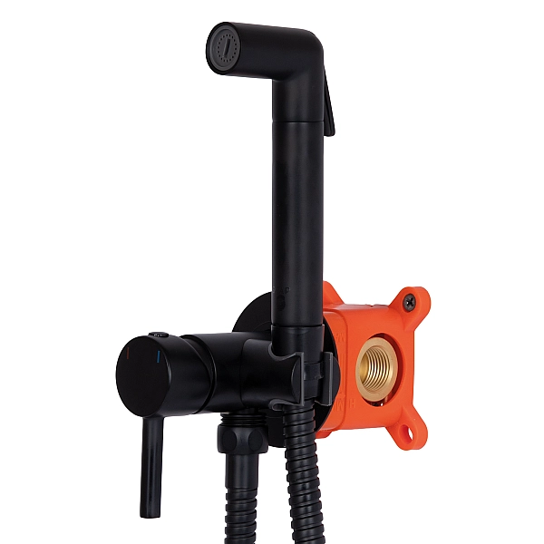 Набор для гигиенического душа Qtap Inspai-Varius округлый QTINSVARBСRV00440001 Black Matt - Фото - 3