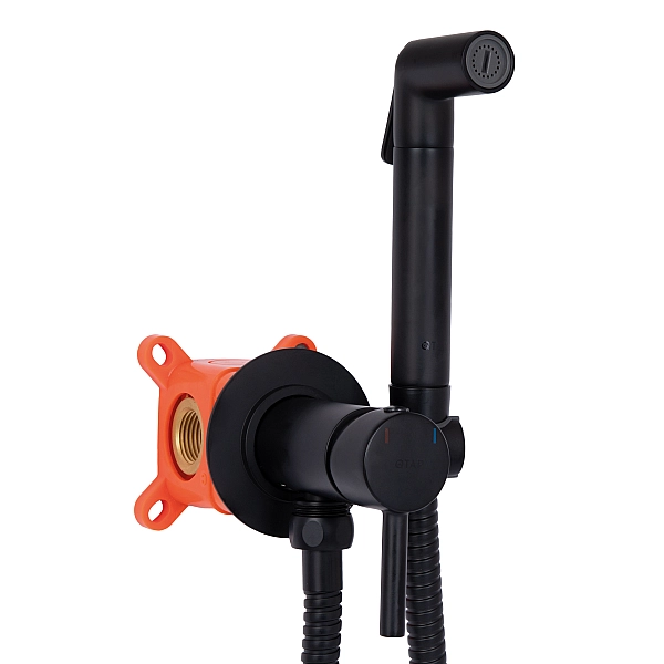 Набор для гигиенического душа Qtap Inspai-Varius округлый QTINSVARBСRV00440001 Black Matt - Фото - 4