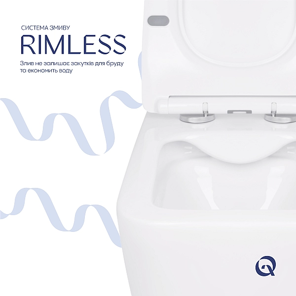 Унітаз підвісний Qtap Crow безобідковий з сідінням Soft-close QT05335170W - Фото - 5