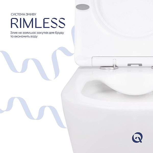 Унітаз підвісний Qtap Swan безобідковий з сідінням Soft-close QT16335178W - Фото - 5