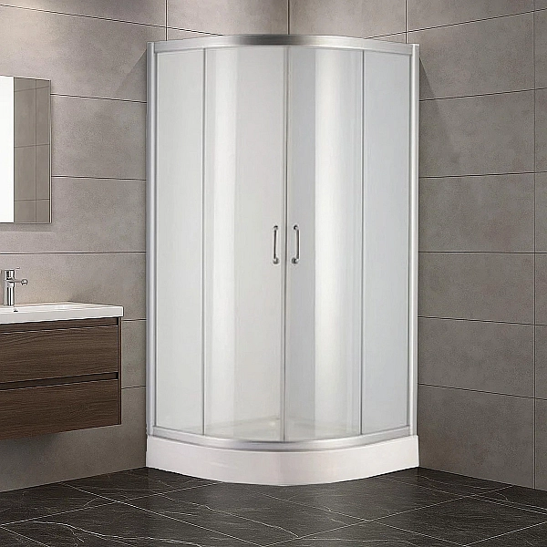 FEN0301PDEV NYMFA (NEW) Душова кабіна + піддон FTR0609, скло груша (шиншила), 900x900 (2уп) (1 сорт) - Фото - 4