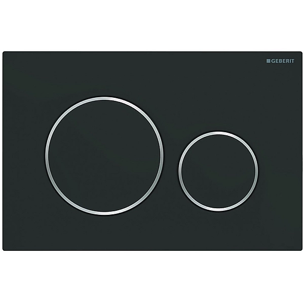 115.882.14.1 Sigma20 round Клавіша змиву, подвійний змив, легкоочисна поверхня, чорний мат/хром глянець (1 сорт)
