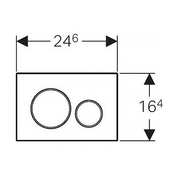 115.882.14.1 Sigma20 round Клавіша змиву, подвійний змив, легкоочисна поверхня, чорний мат/хром глянець (1 сорт) - Фото - 2