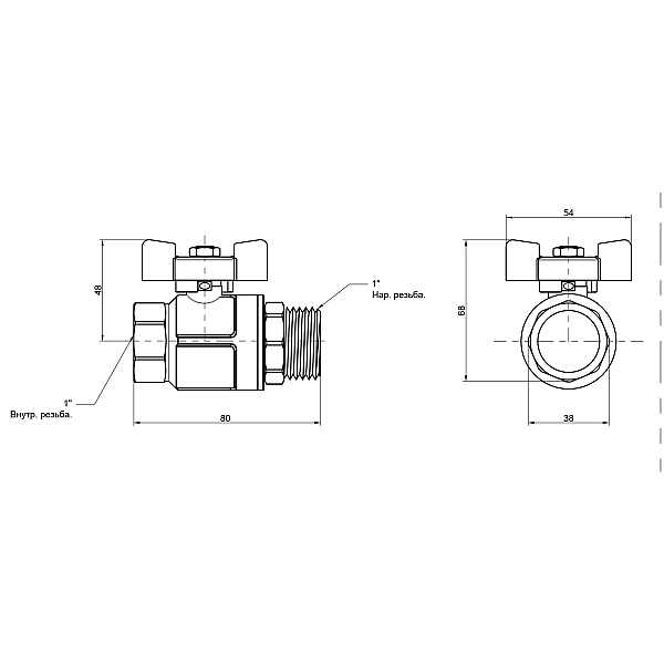 Кран кульовий Icma 1" прямий №351 - Фото - 2