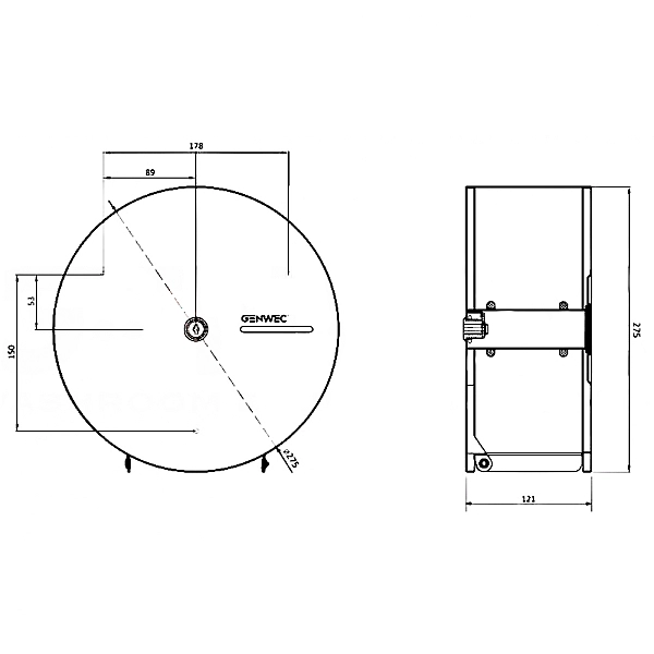 GW03 02 04 01 Тримач д/паперу, нержавіюча сталь, матовий (1 сорт) - Фото - 3