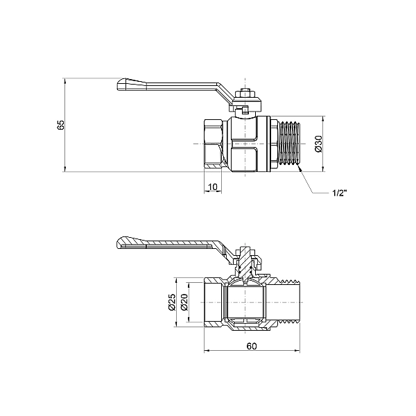 Кран шаровой Icma 1/2" прямой №352 - Фото - 2