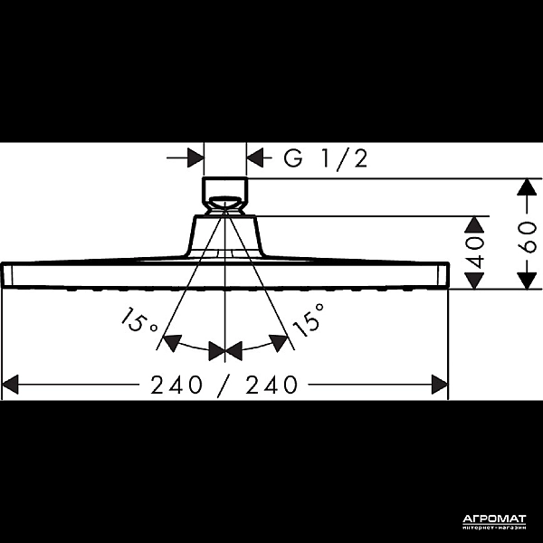 26726000 Crometta E 240 1jet Верхній душ (1 сорт) - Фото - 2