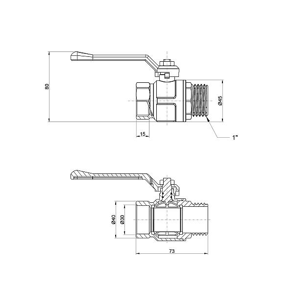 Кран кульовий Icma 1" прямий №352 - Фото - 2