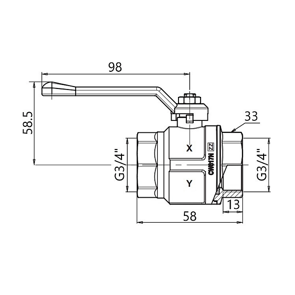 Кран кульовий Icma 3/4" прямий №350 - Фото - 2