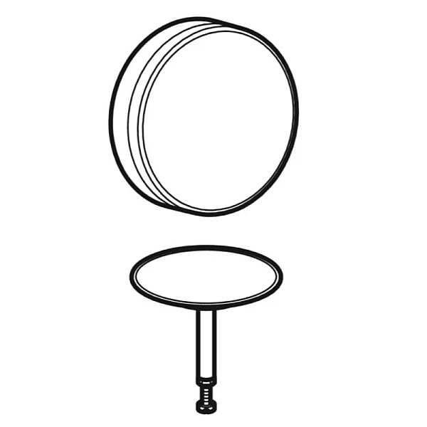 150.300.KJ.1 Декоративний комплект Geberit Split, d52, для зливу-переливу для ванни з поворотним механізмом: панель біла, декор.кільце хром глянець (1 сорт) - Фото - 2