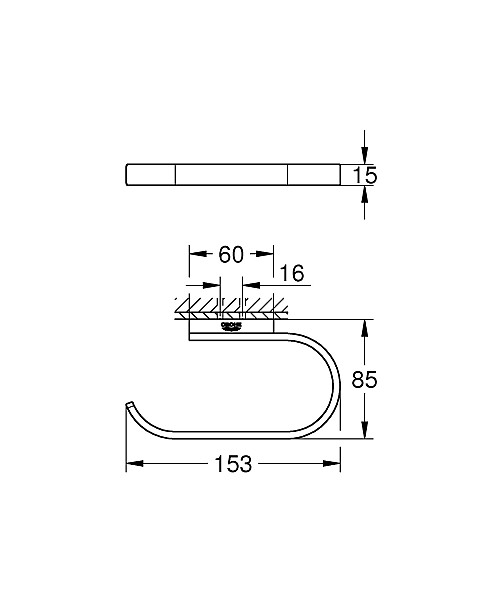 41220KF0 Selection Тримач д/паперу, чорний матовий (1 сорт) - Фото - 2