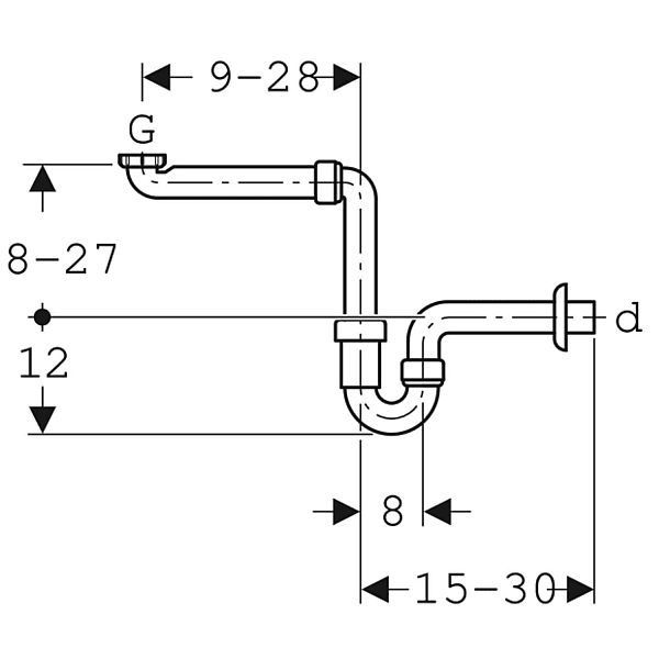 151.107.11.1 Сифон U-подібний, компактна модель, гориз.відвід 40мм (1 сорт) - Фото - 2