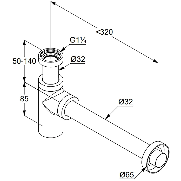 10020N0-00 Design Сифон д/раковини, брашоване золото (1 сорт) - Фото - 2