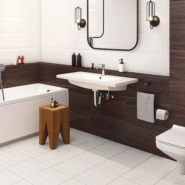 K32-013 COMO Умивальник меблевий 80 з отвором для змішувача, з переливом, білий глянець (картон) (1 сорт) - Фото - 2