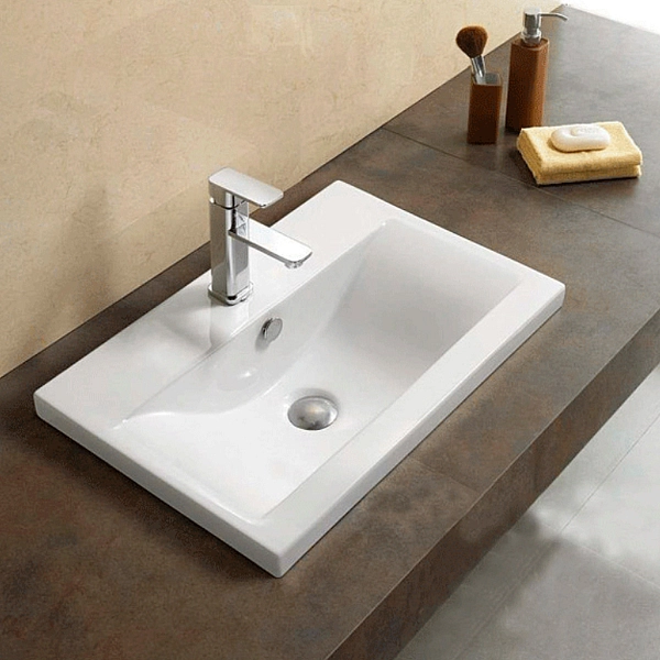 K32-013 COMO Умивальник меблевий 80 з отвором для змішувача, з переливом, білий глянець (картон) (1 сорт) - Фото - 3