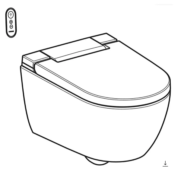 146.350.01.1 AquaClean Alba Підвісний унітаз-біде, покриття KeraTect, колір білий глянець, накладка біла (1 сорт) - Фото - 2