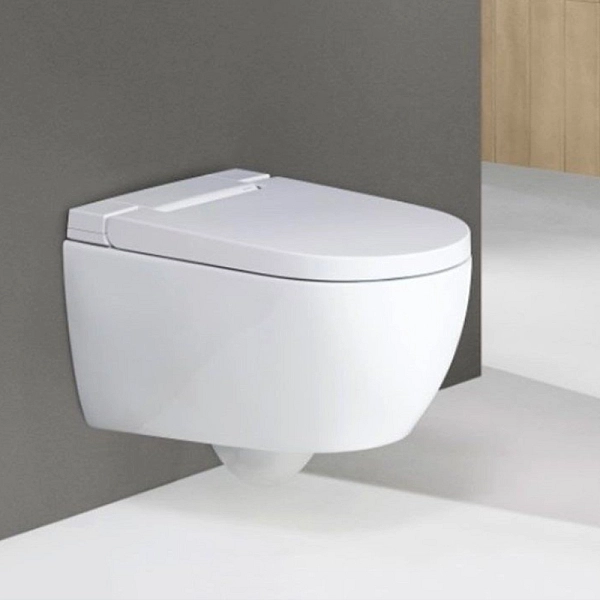 146.350.01.1 AquaClean Alba Підвісний унітаз-біде, покриття KeraTect, колір білий глянець, накладка біла (1 сорт) - Фото - 6