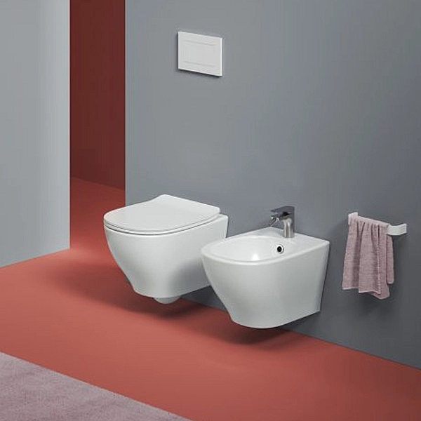 TEV006 05;00+TEA011 05 TEN 4.0 Підвісний безобідковий унітаз, білий матовий з кришкою для унітаза soft-close, біла матова (1 сорт) - Фото - 3