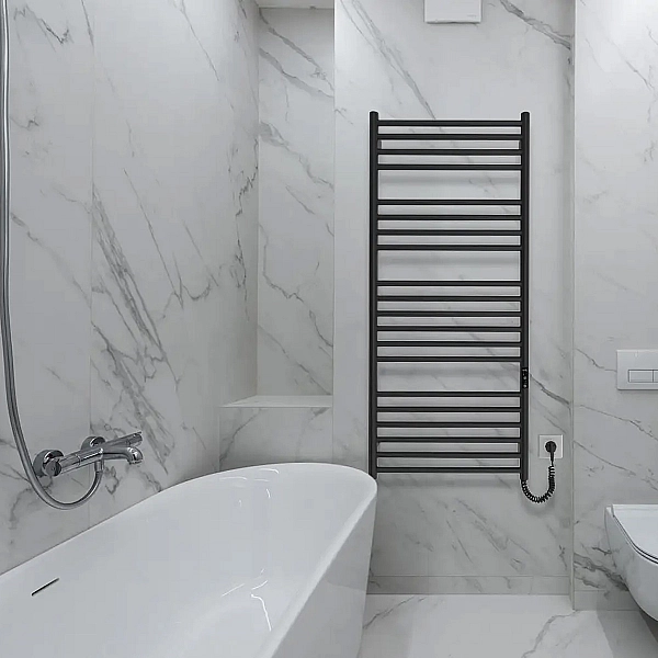 6.1.0304.06.BM Рушникосушка ел. HF Greenwich 1170х530 чорний мат, в комплекті з прих.підкл (1 сорт) - Фото - 6