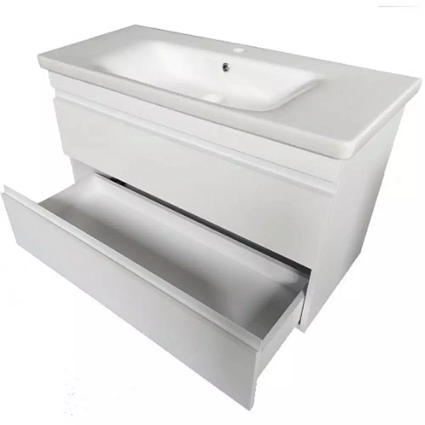 753080W FRAME Біла глянцева тумба 80см з раковиною та сифоном (1 сорт) - Фото - 3