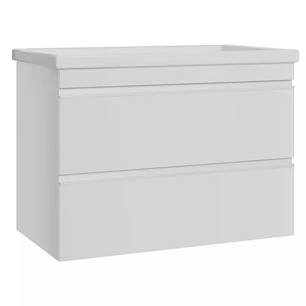 753080W FRAME Біла глянцева тумба 80см з раковиною та сифоном (1 сорт)