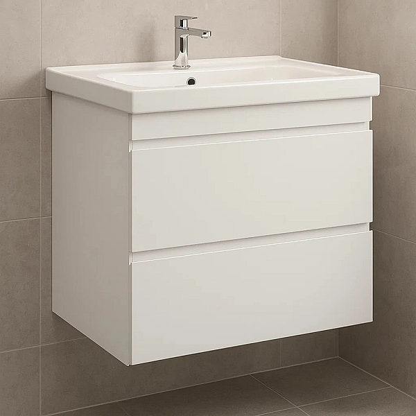 753080W FRAME Біла глянцева тумба 80см з раковиною та сифоном (1 сорт) - Фото - 6