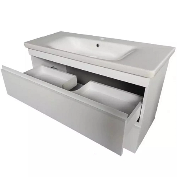 753080W FRAME Біла глянцева тумба 80см з раковиною та сифоном (1 сорт) - Фото - 4