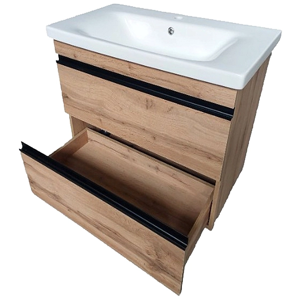 753055O FRAME Тумба натуральний дуб 55см з раковиною та сифоном (1 сорт) - Фото - 5