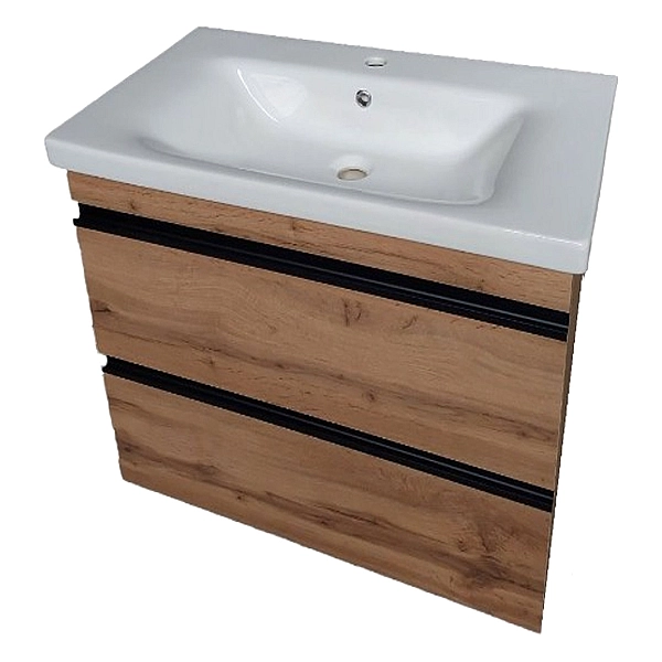 753055O FRAME Тумба натуральний дуб 55см з раковиною та сифоном (1 сорт) - Фото - 3