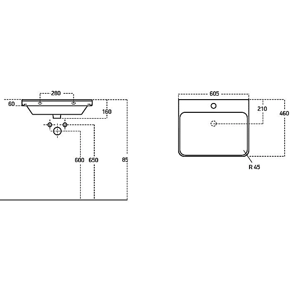 454060BE Urbanis Тумба 60 см з раковиною та чорними ручками, бежева (1 сорт) - Фото - 8