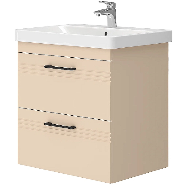 454060BE Urbanis Тумба 60 см з раковиною та чорними ручками, бежева (1 сорт) - Фото - 2