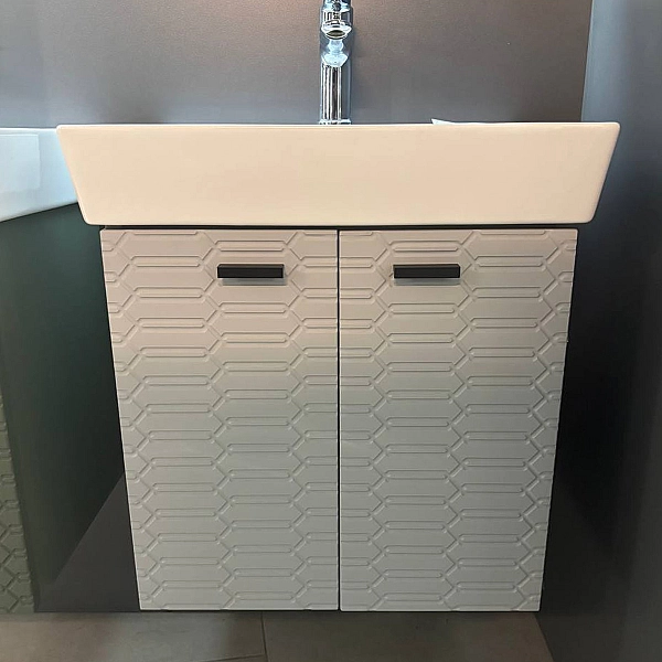 484050G Flow Тумба 50 з умивальником та ручками, сірий матовий (1 сорт) - Фото - 11