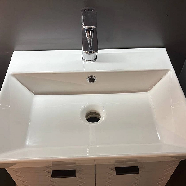 484050G Flow Тумба 50 з умивальником та ручками, сірий матовий (1 сорт) - Фото - 13