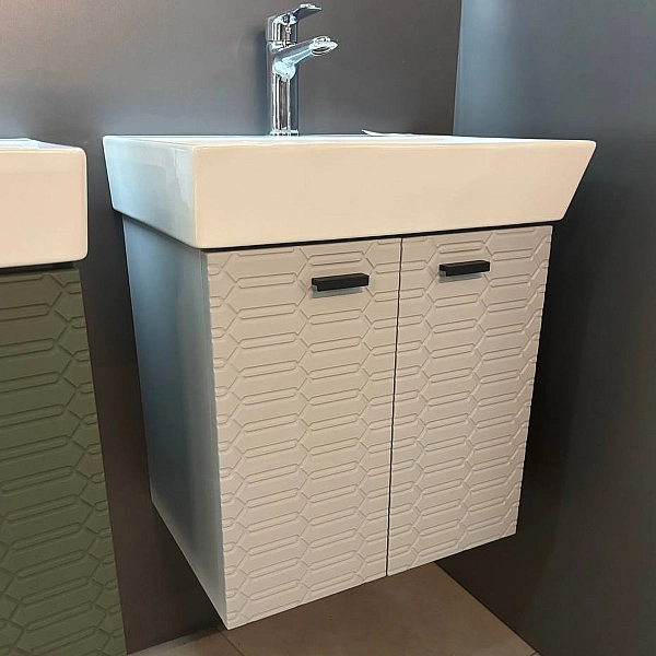 484050G Flow Тумба 50 з умивальником та ручками, сірий матовий (1 сорт) - Фото - 14