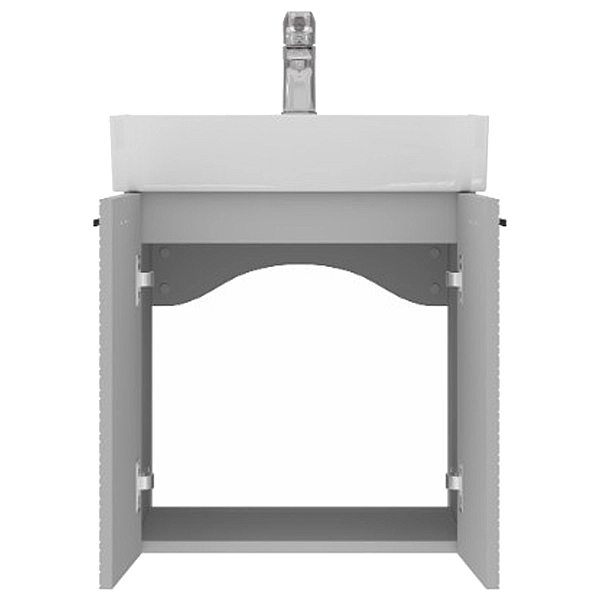 484050G Flow Тумба 50 з умивальником та ручками, сірий матовий (1 сорт) - Фото - 4