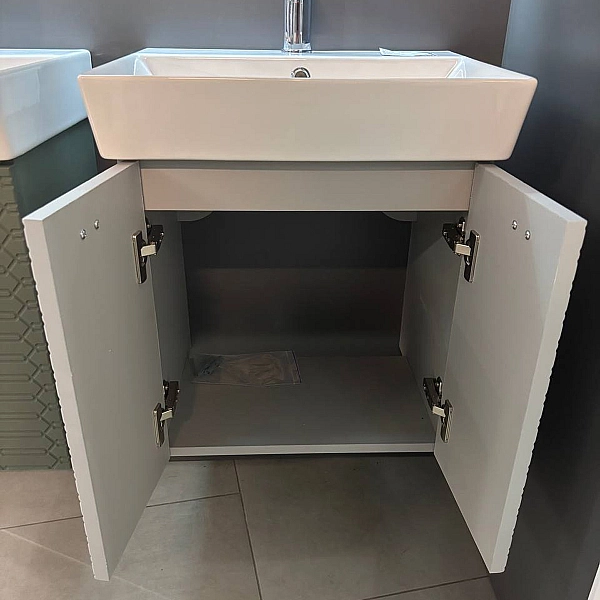 484050G Flow Тумба 50 з умивальником та ручками, сірий матовий (1 сорт) - Фото - 12