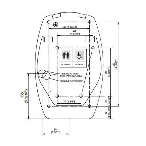 GW01 40 04 01 Falcon Сушарка для рук, нержавіюча сать брашована 1,5мм, (1 сорт) - Фото - 3