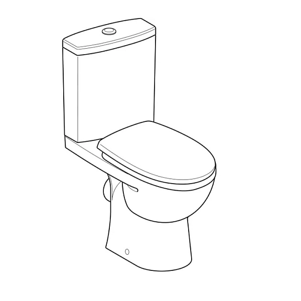 2397250UA STATUS Унітаз-компакт підлоговий, горизонтальний випуск, змивний бачок 3/6 л, нижній підвід, сидіння з кришкою поліпропілен (1 сорт) - Фото - 3