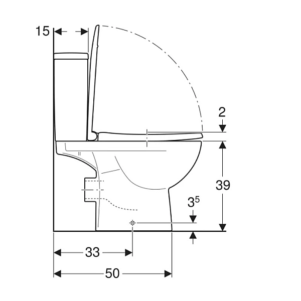 2397250UA STATUS Унітаз-компакт підлоговий, горизонтальний випуск, змивний бачок 3/6 л, нижній підвід, сидіння з кришкою поліпропілен (1 сорт) - Фото - 6