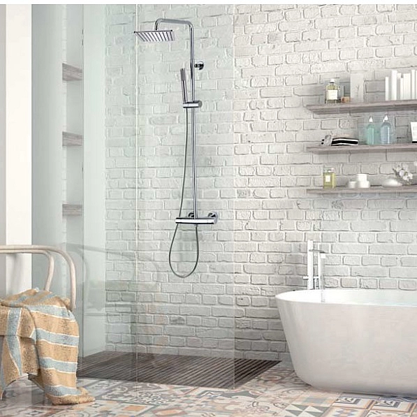 L10103 030 COSMO Душова система з термостатом, верхнім та ручним душем зі шлангом, хром (1 сорт) - Фото - 2