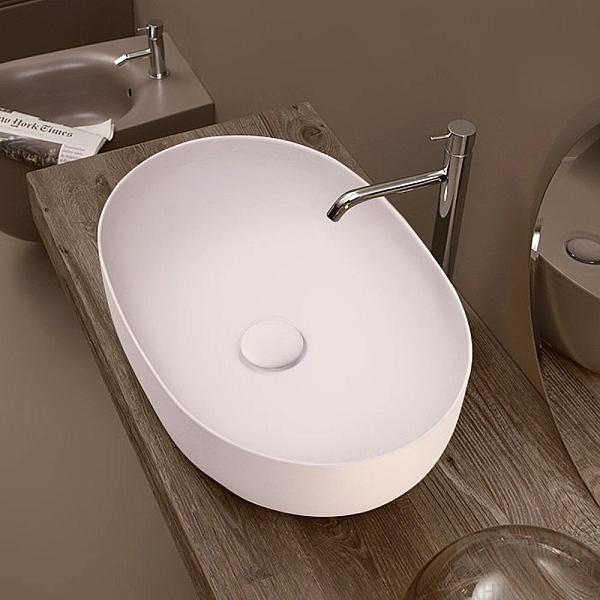 5343 30 Nolita Раковина на стільницю 60*40, білий матовий (1 сорт) - Фото - 3