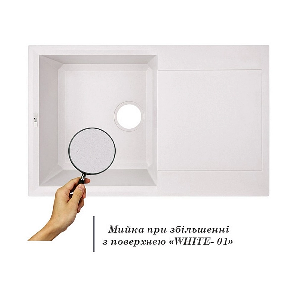 Кухонная мойка Lidz 790x495/230 WHI-01 (LIDZWHI01790495230) - Фото - 3